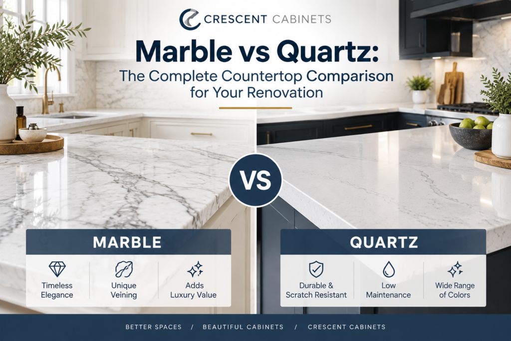 Marble vs Quartz: The Complete Countertop Comparison for Your Renovation